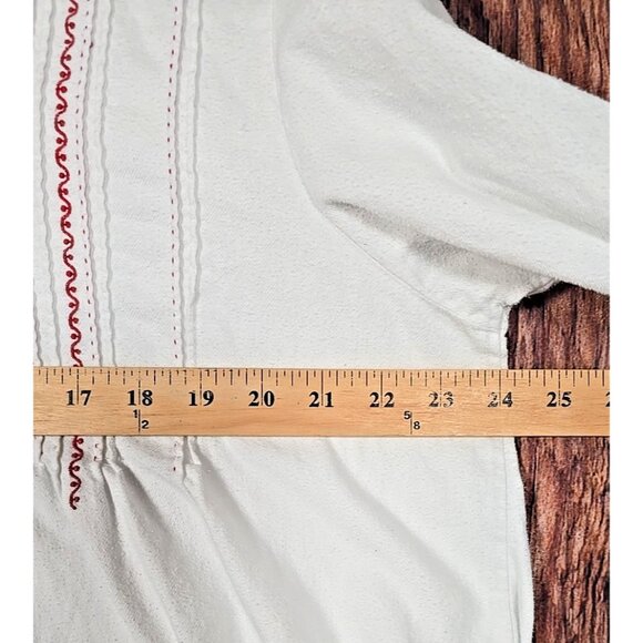 L.L. Bean Prairie Cotton Flannel Nightgown 0 YS85 Embroidery Pintuck Cottage L - Picture 8 of 12